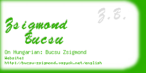 zsigmond bucsu business card